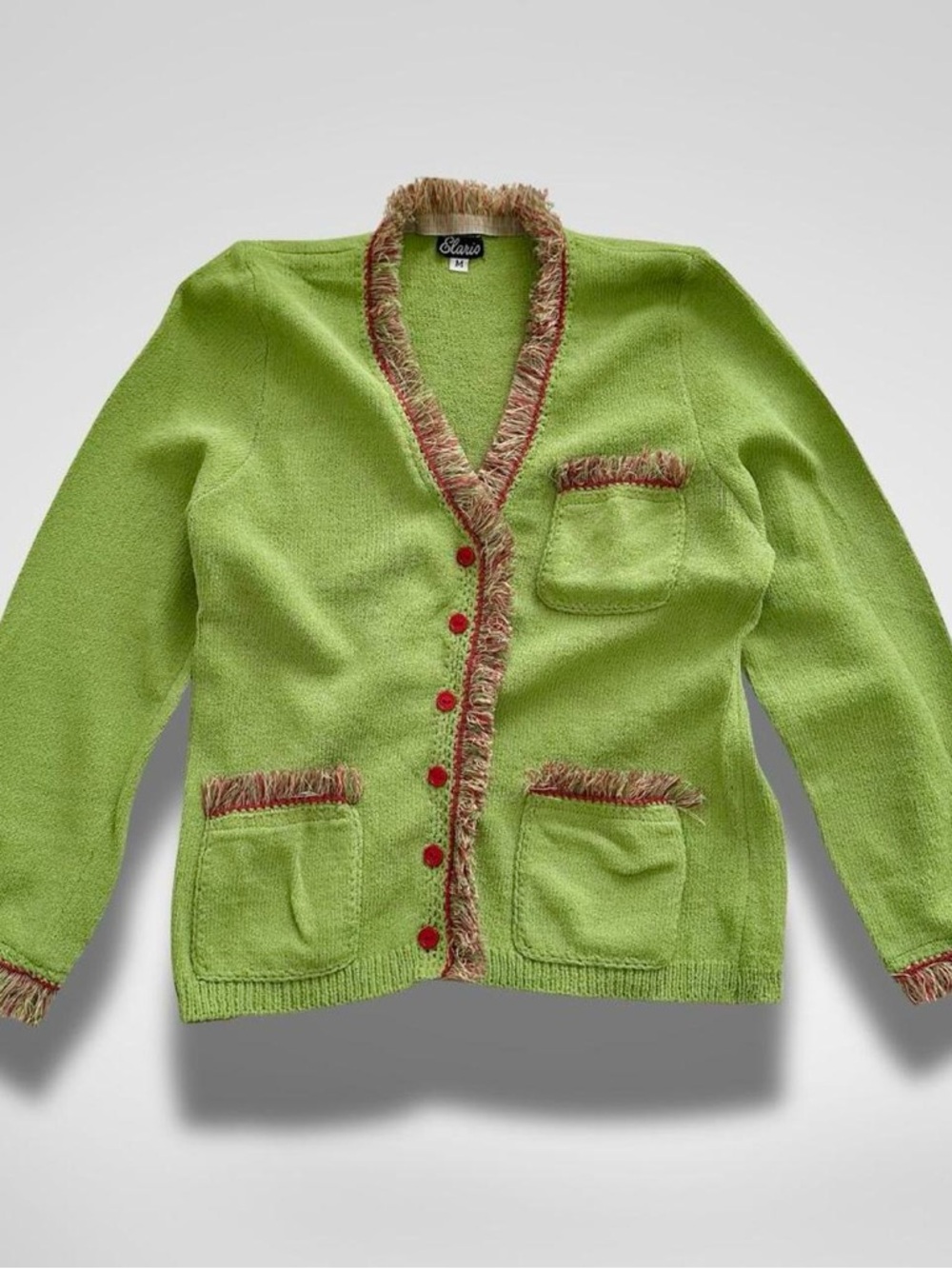 90s Funky Green Knit Cardigan
